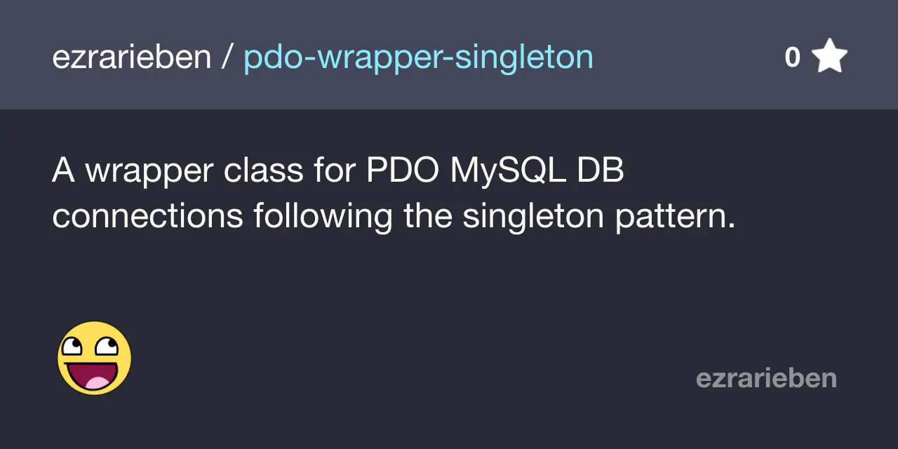 Screenshot of project pdo-wrapper-singleton
